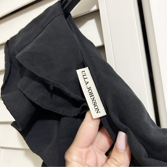 Ulla Johnson Demi Black Ruffle Twill One Shoulder Jumpsuit Size 0 Missing Belt - Picture 6 of 11